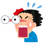 驚いて目が飛び出ている人