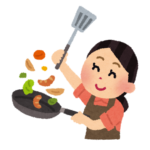 料理をする女性