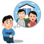 夫婦を思い描いて泣く男