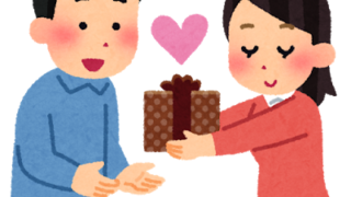 男性にチョコを渡す女性