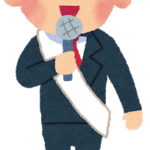 選挙演説をする男性